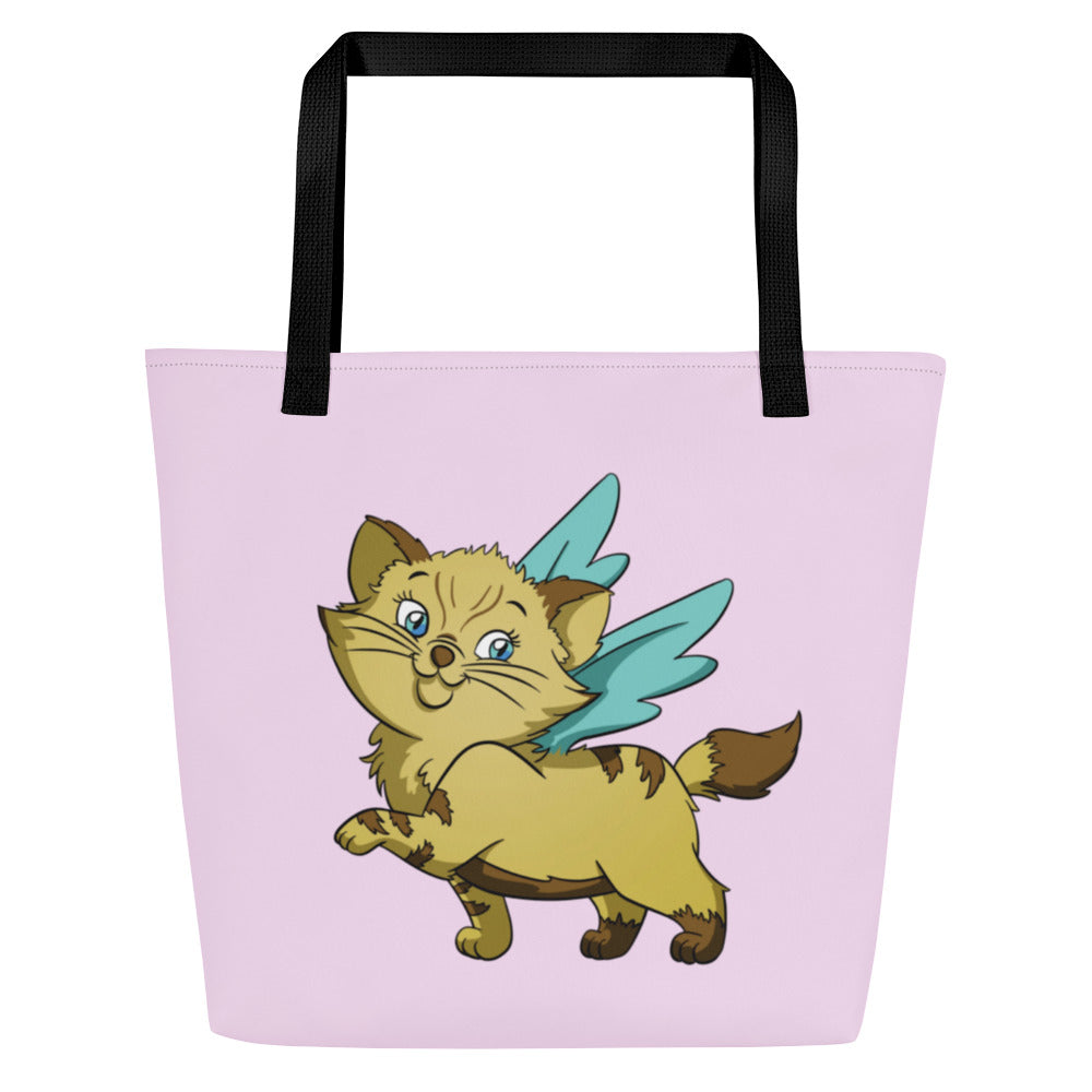 Pooks, Boots and Jesus Kitty Angel Beach Bag