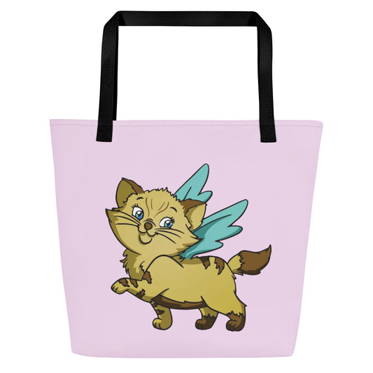Pooks, Boots and Jesus Kitty Angel Beach Bag