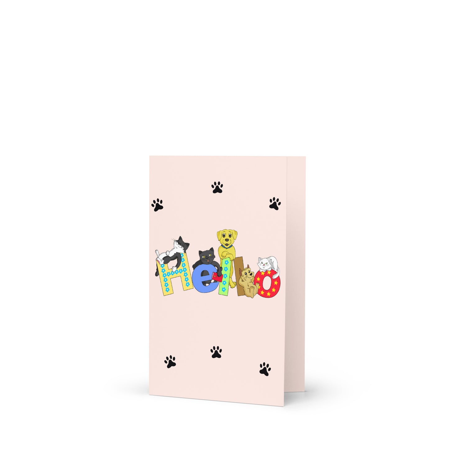 Pooks, Boots, and Jesus Hello Paws Greeting card