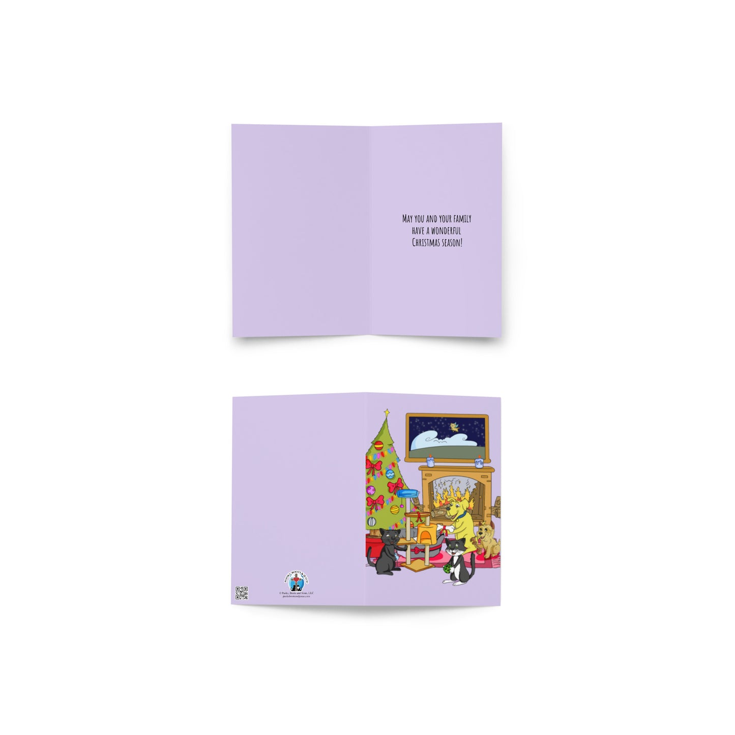 Pooks, Boots and Jesus Christmas Pet Greeting card