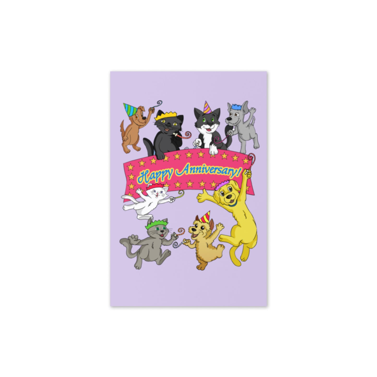 Pooks, Boots and Jesus Happy Anniversary Greeting card