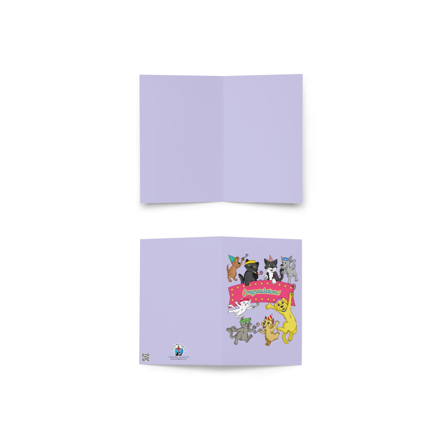 Pooks, Boots and Jesus Congratulations Greeting Card