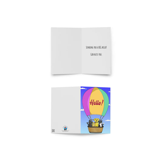 Pooks, Boots and Jesus Hello Greeting card