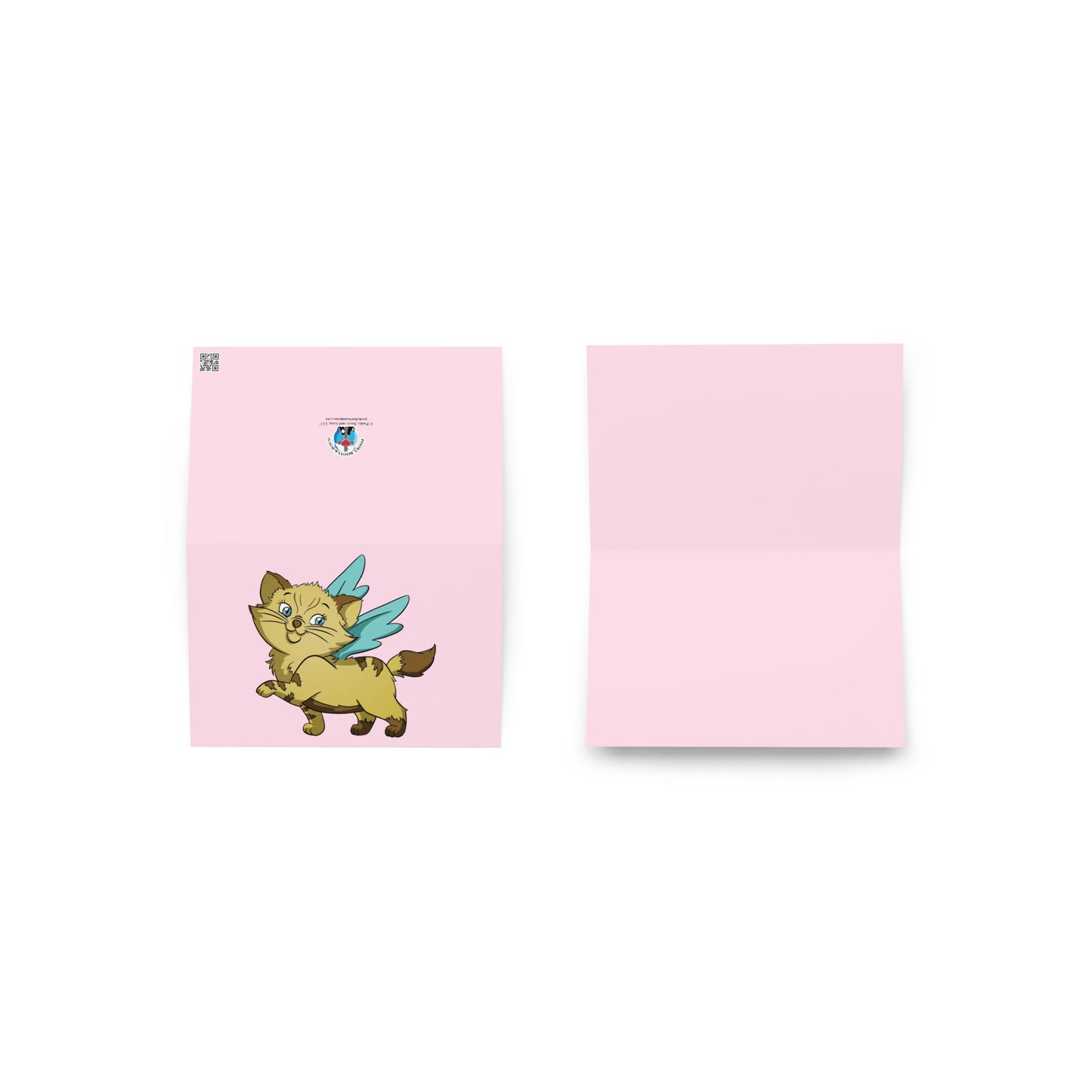 Pooks, Boots and Jesus Kitty Angel Greeting card
