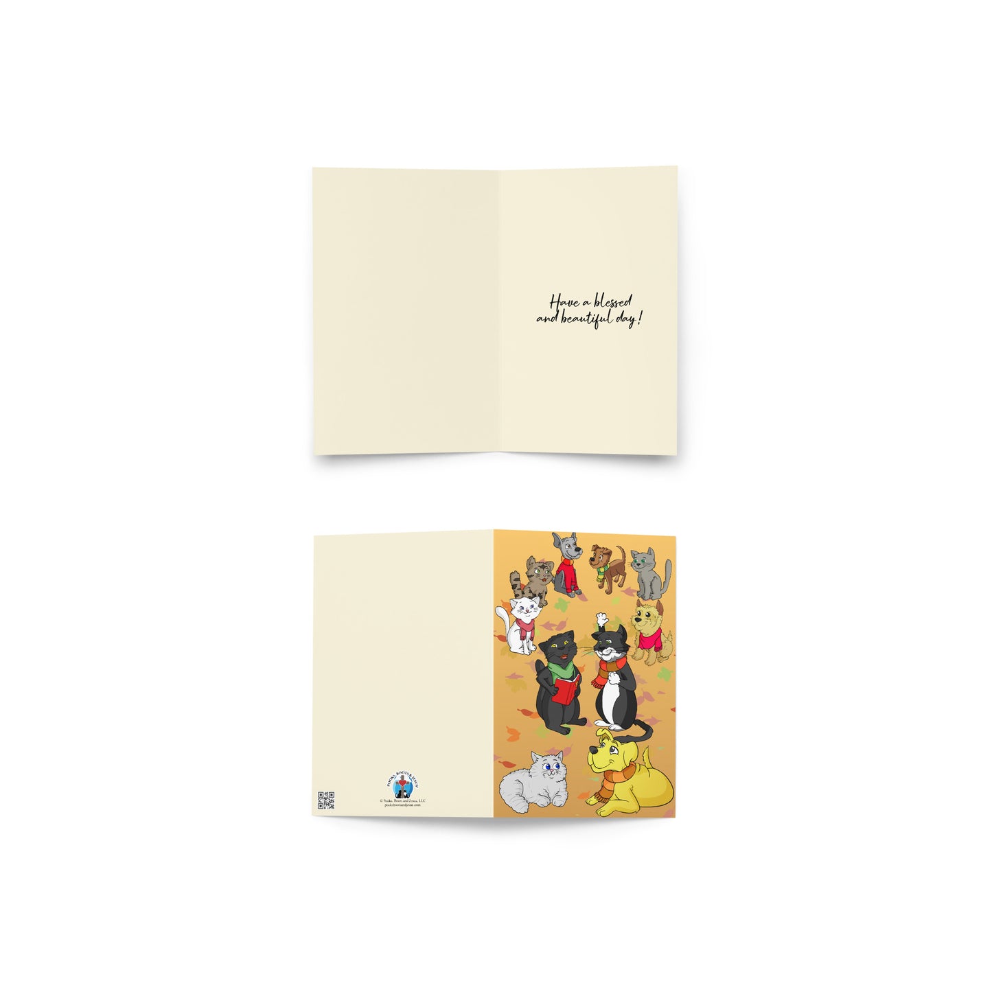 Pooks, Boots and Jesus Fall Greeting card