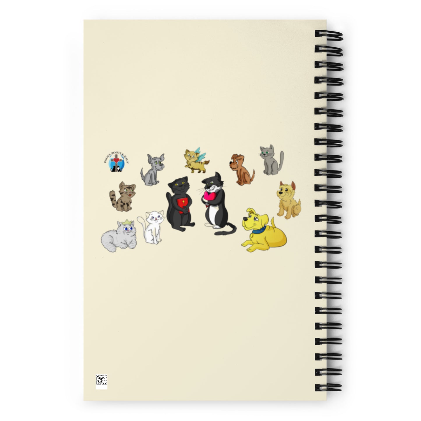 Pooks, Boots and Jesus Be a Light Spiral notebook