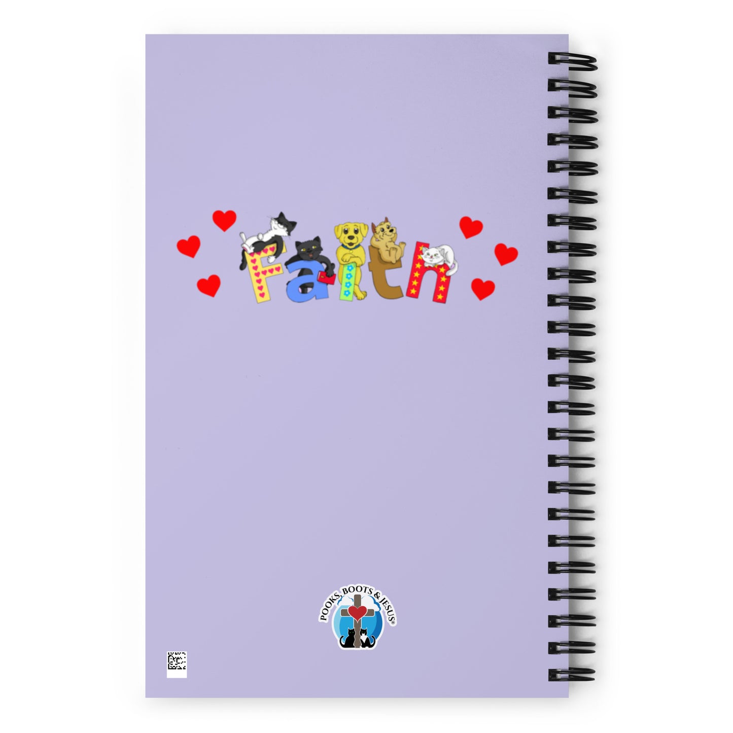 Pooks, Boots and Jesus Faith Spiral notebook