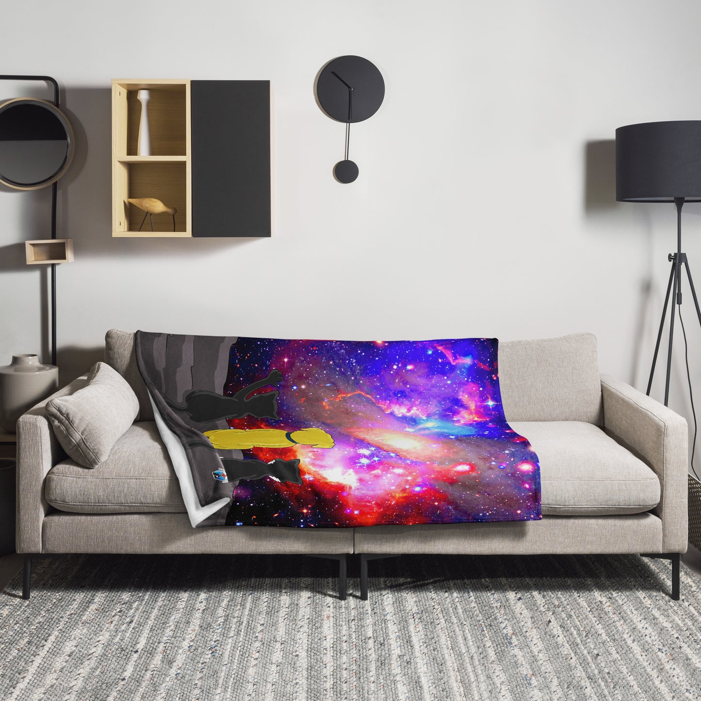 Pooks, Boots and Jesus Galaxy Throw Blanket