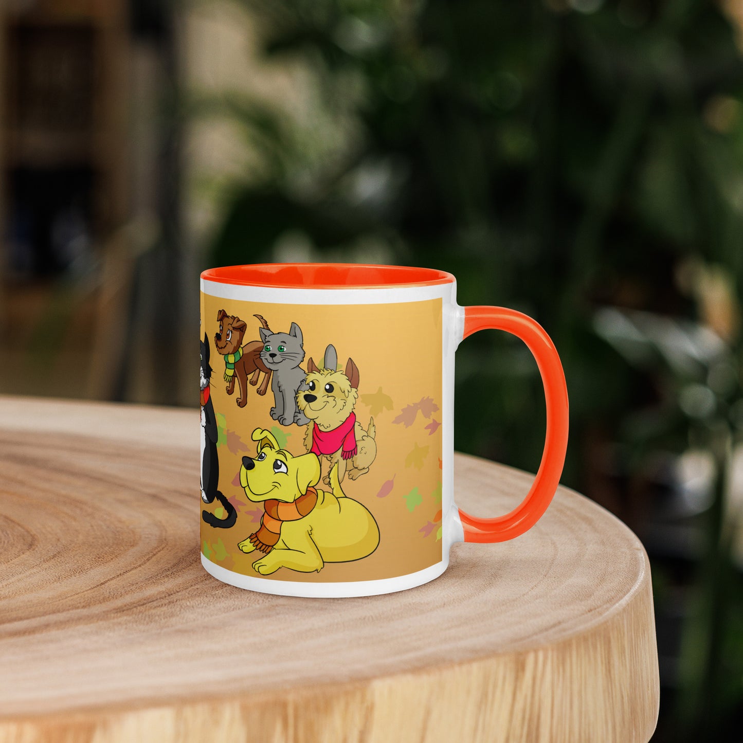 Pooks, Boots and Jesus Fall Mug with Color Inside