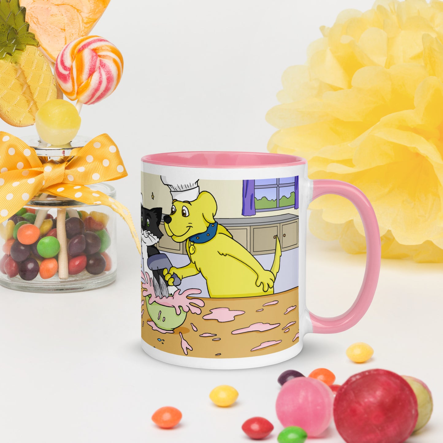 Pooks, Boots and Jesus Cake Bake Mug with Color Inside