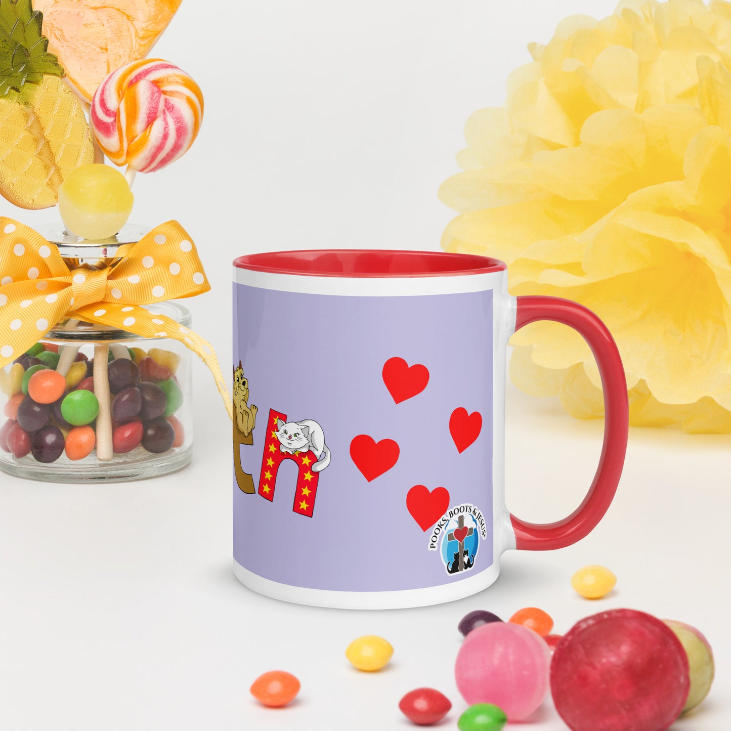 Pooks, Boots and Jesus Faith Mug with Color Inside