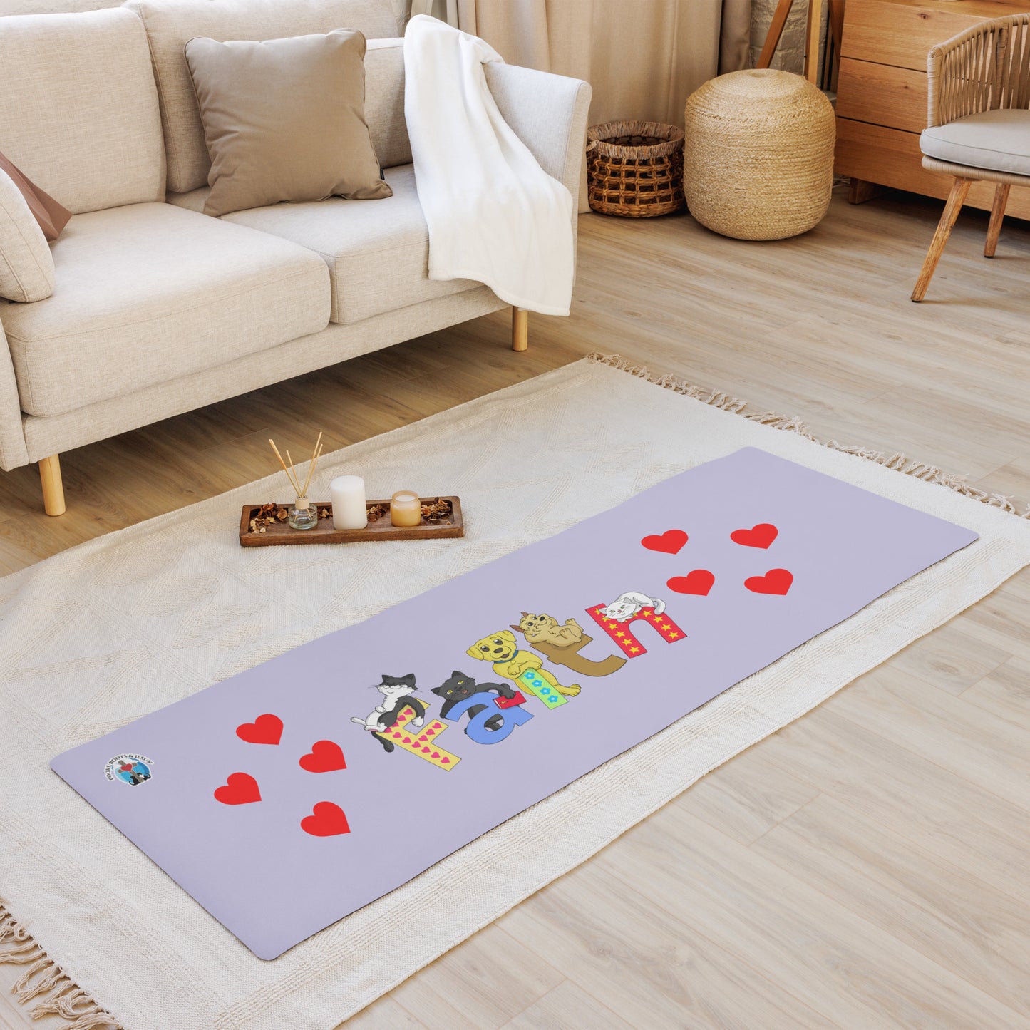 Pooks, Boots and Jesus Faith Yoga mat