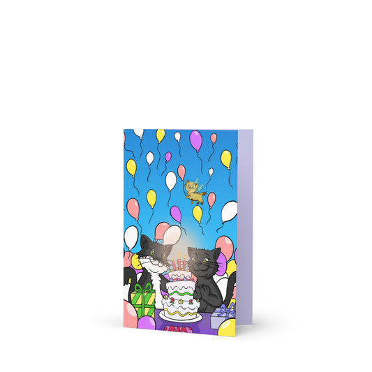 Pooks, Boots and Jesus Cake Birthday Greeting card
