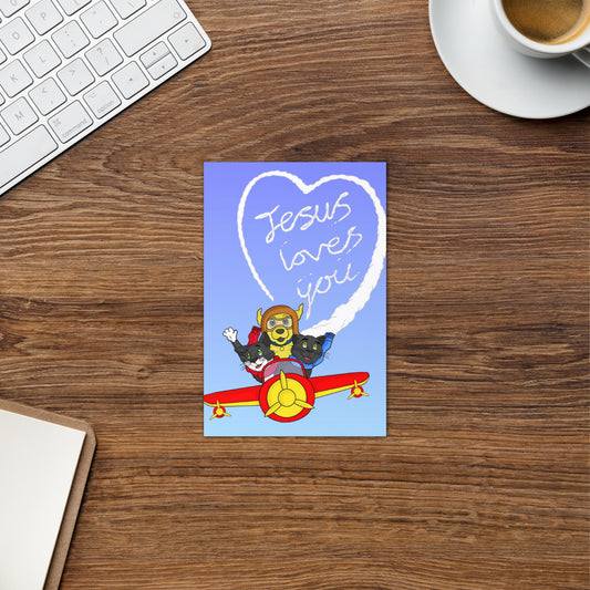 Pooks, Boots and Jesus Airplane Greeting card