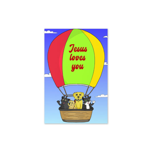 Pooks, Boots and Jesus Balloon Greeting card