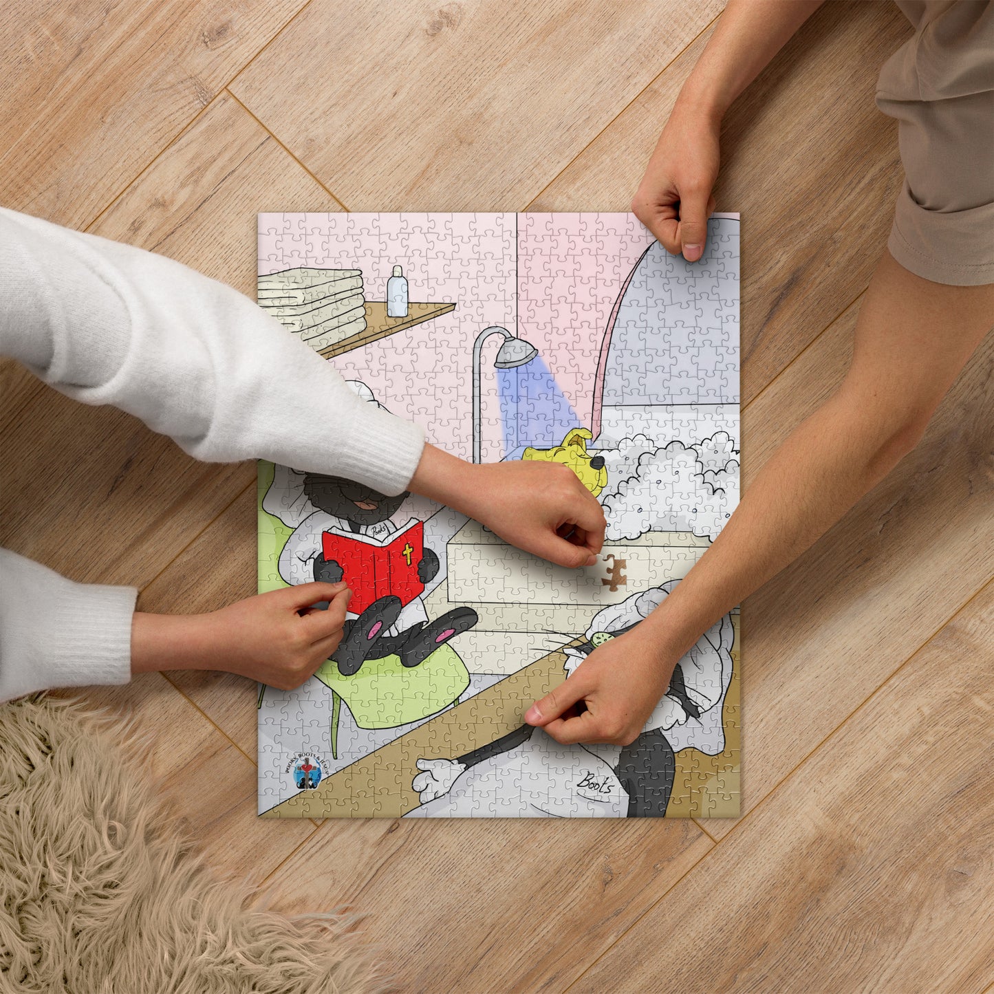 Pooks, Boots and Jesus Spa Day Jigsaw puzzle