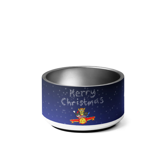 Pooks, Boots and Jesus Christmas Airplane Pet bowl