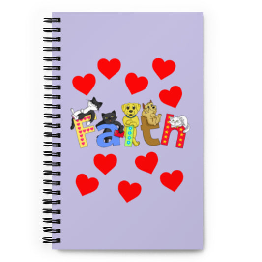Pooks, Boots and Jesus Faith Spiral notebook