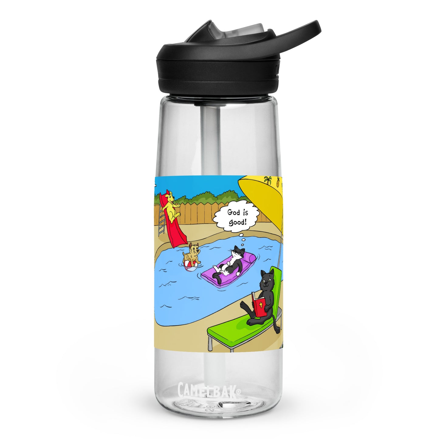 Pooks, Boots and Jesus Summer Fun Sports water bottle