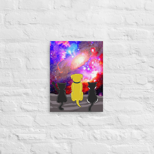 Pooks, Boots and Jesus Galaxy Thin canvas