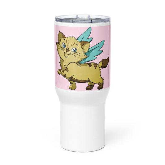 Pooks, Boots and Jesus Kitty Angel Travel mug with a handle
