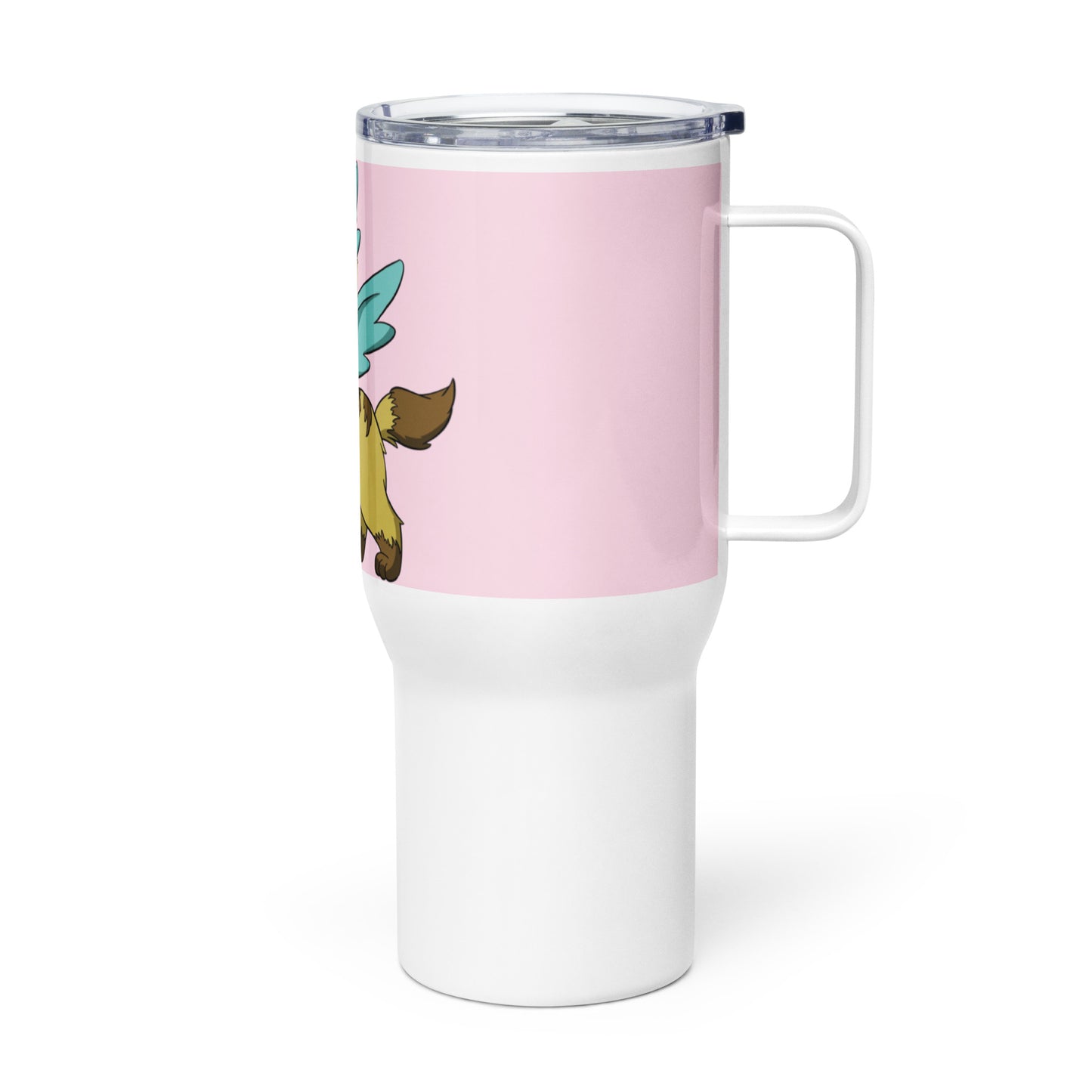 Pooks, Boots and Jesus Kitty Angel Travel mug with a handle