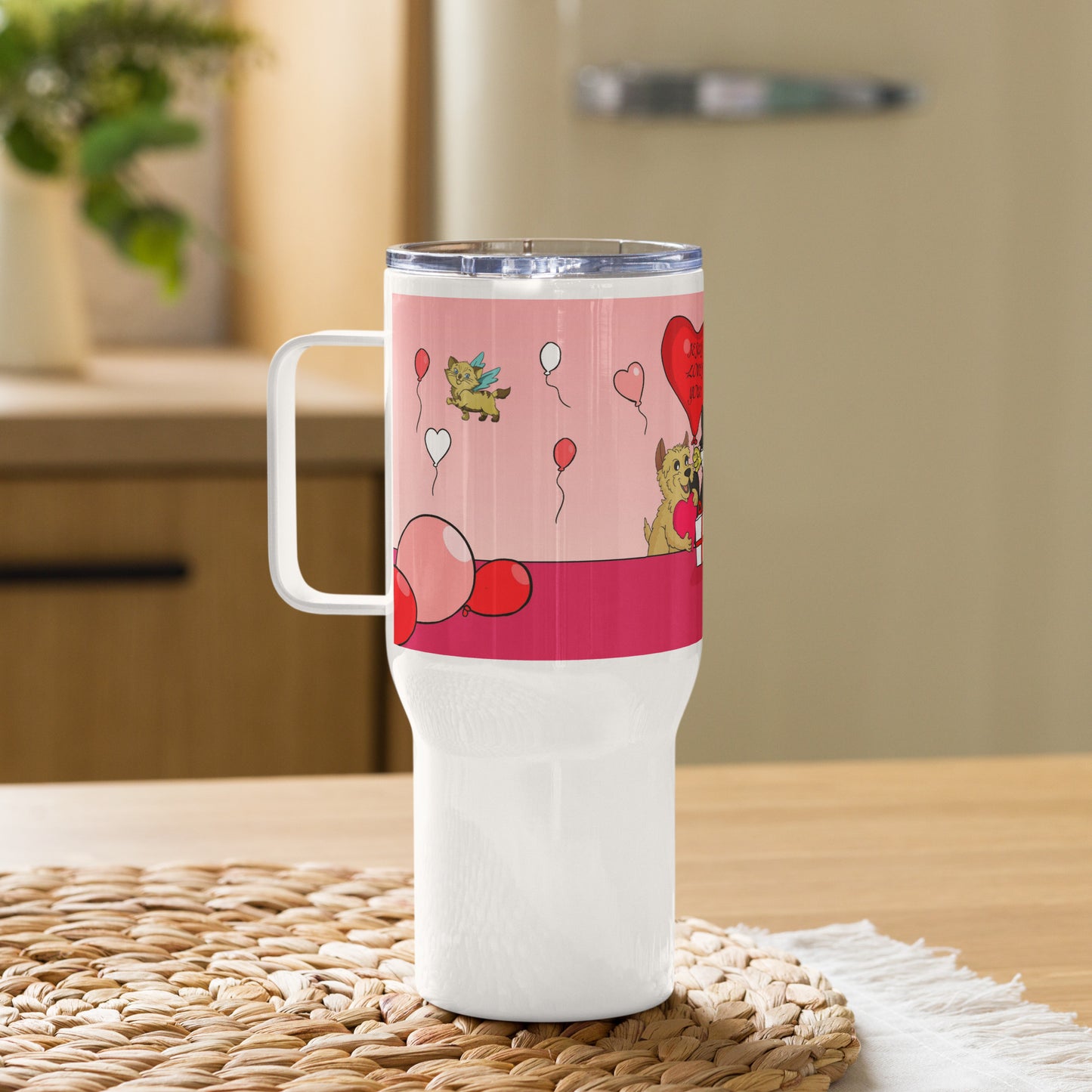 Pooks, Boots and Jesus Celebration Travel mug with a handle