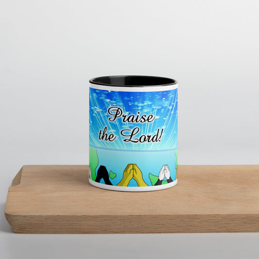 Pooks, Boots and Jesus Praise the Lord Mug with Color Inside