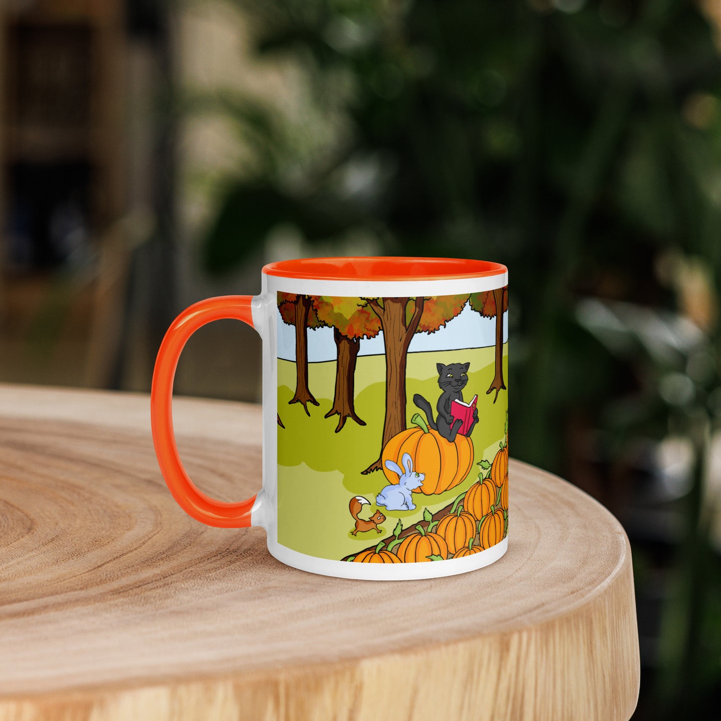 Pooks, Boots and Jesus Pumpkin Patch Mug with Color Inside