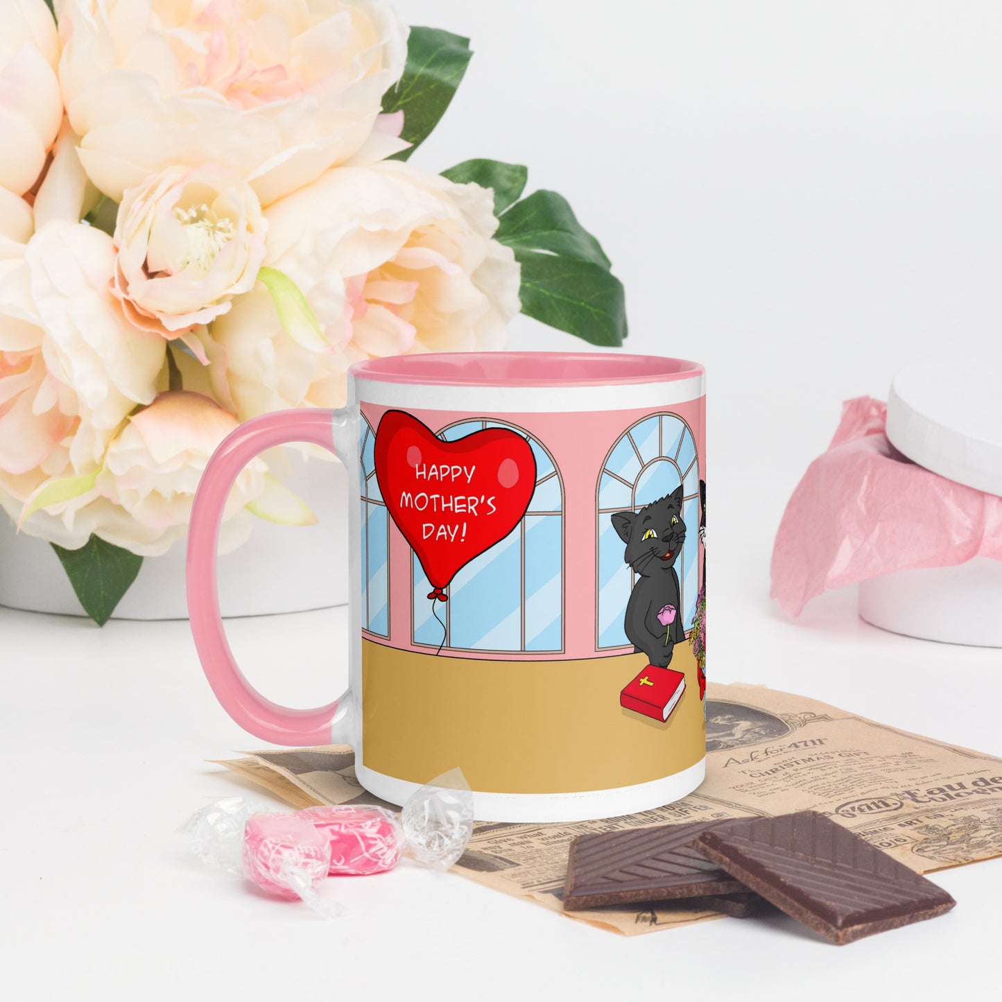 Pooks, Boots and Jesus Mother's Day Mug with Color Inside