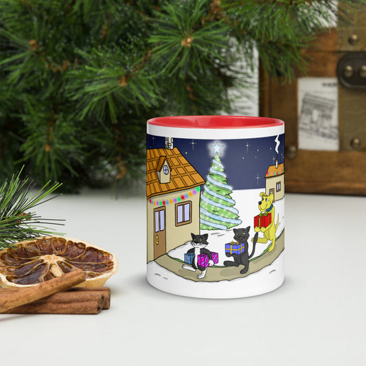 Pooks, Boots and Jesus Christmas Gift Mug with Color Inside